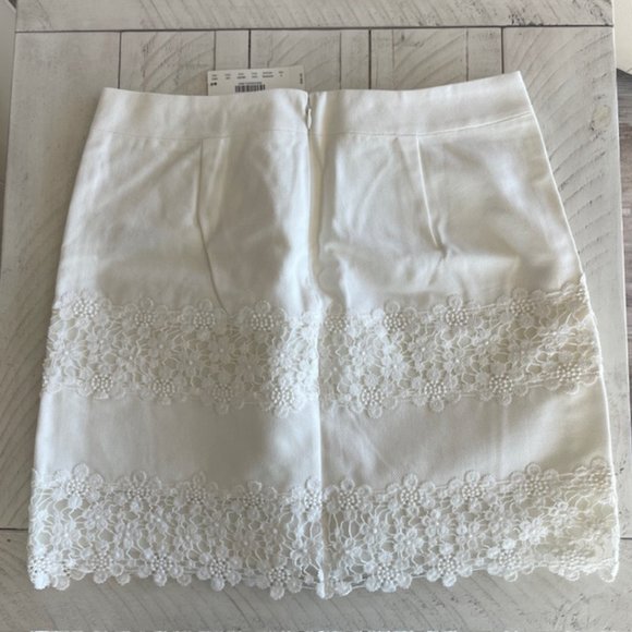 JCREW CANDACE DAISY LACE MINI SKIRT IVORY SIZE 4 #22246 NWT - Picture 2 of 6
